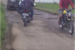 Jalan Desa panawuan Rusak Parah